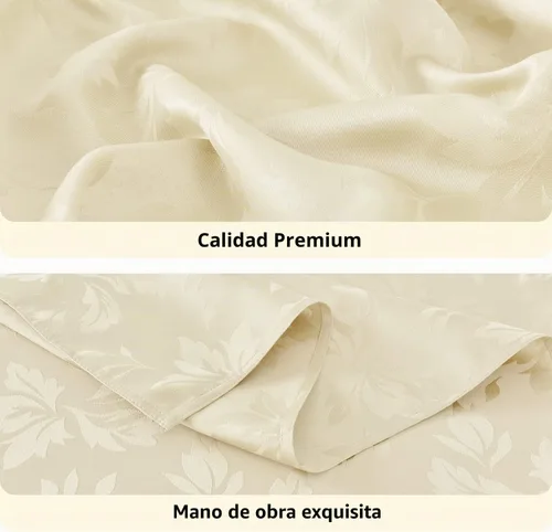 Vista 4 de Romanstile Mantel rectangular de jacquard de primavera, impermeable, diseño floral de damasco, manteles decorativos de tela pesada para cenas