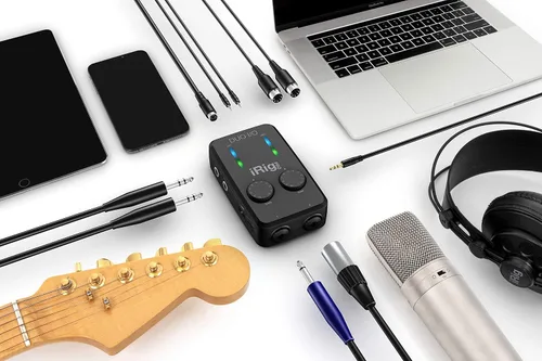 Vista 9 de IK Multimedia iRig Pro Duo I/O Interfaz de audio USB, salidas balanceadas TRS y para auriculares, mezclador de audio a 24 bits, interfaz MIDI