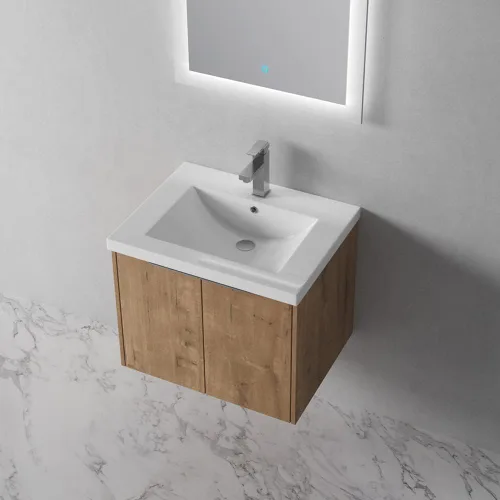 Vista 7 de SSLine Juego de tocador de baño montado en la pared con lavabo moderno de 24 pulgadas con lavabo superior y armario de almacenamiento, armario