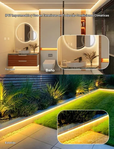 Vista 3 de Tiras blancas cálidas impermeables al aire libre IP67 de la MAZORCA LED