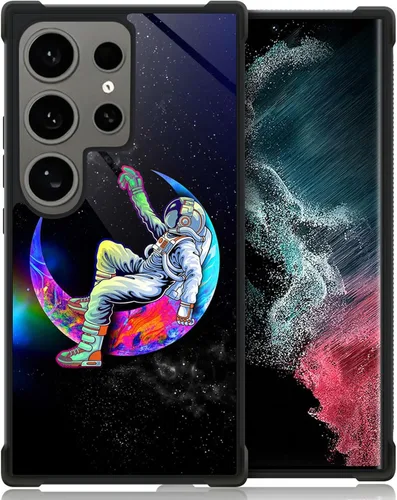 Vista 34 de ZHEGAILIAN Funda compatible con Samsung Galaxy S21, funda de vidrio orgánico para niñas, mujeres y hombres, diseño de cuatro esquinas, antiarañazos
