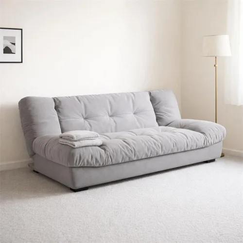 Vista 19 de Sofá futón extraíble resistente a desgarros, sofá futón convertible estilo moderno y simple con respaldo acolchado para sala de estar, apartamento