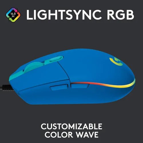 Vista 2 de Logitech G203 RGB - Mouse cableado para videojuegos