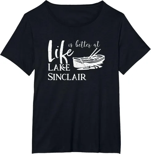 Vista 35 de Life is Better at Lake Sinclair Georgia Camiseta Negro