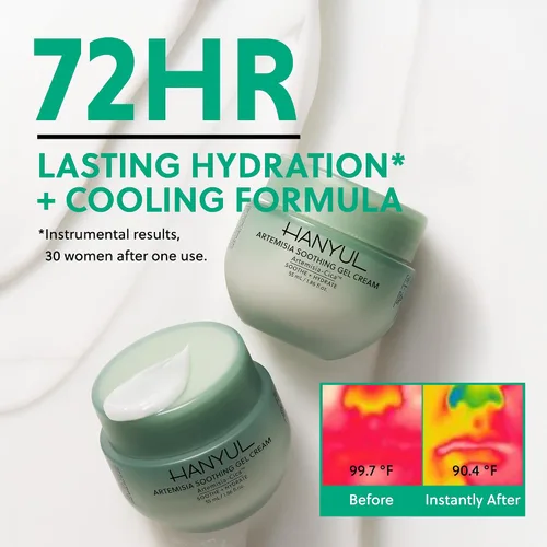 Vista 5 de HANYUL Artemisia Crema hidratante en gel calmante con centella asiática y niacinamida Crema de agua calmante Refrescante, hidratante, adecuada