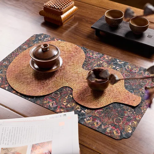 Vista 25 de Extra Long 2-Piece Table Runner Set 118, Waterproof Banquet Table Decor, Double Sided Event Cloth, Heavy Duty Tea Mat, Washable Reversible Brocade