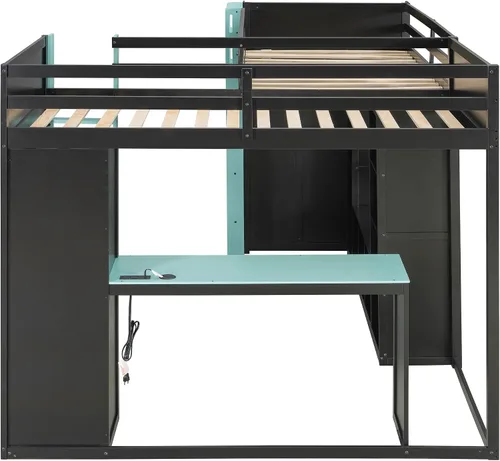 Vista 7 de Gaming L-Shaped Twin Bed RGB LED USB，Blue-V：Twin