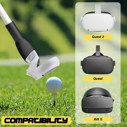 Vista 4 de Orzero - Accesorios mejorados para mango de palo de golf VR compatibles con Quest 2 Rift S resistentes y cómodos de agarrar silicona antideslizante