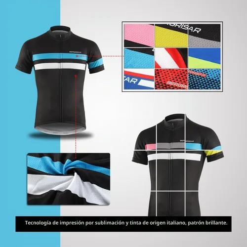 Vista 3 de BERGRISAR - Camisetas de ciclismo de manga corta para hombre 8001 azul