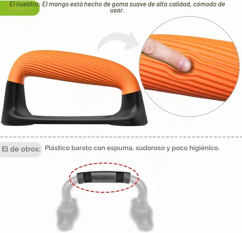 Vista 4 de Kipika Barras para Flexiones, Soportes de Flexiones con Mango de Plástico Suave Engrosado, Base Estable y Antideslizante, Mangos para Flexiones A