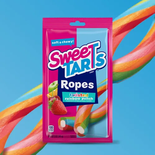 Vista 5 de SweeTARTS Ropes Twisted Rainbow Punch, 5 onzas, 6