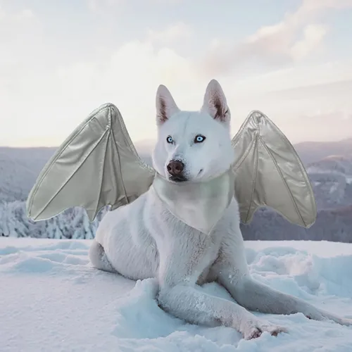 Vista 13 de Divertido disfraz de reno y alce para perro, bonita peluca peluda para Halloween y Navidad