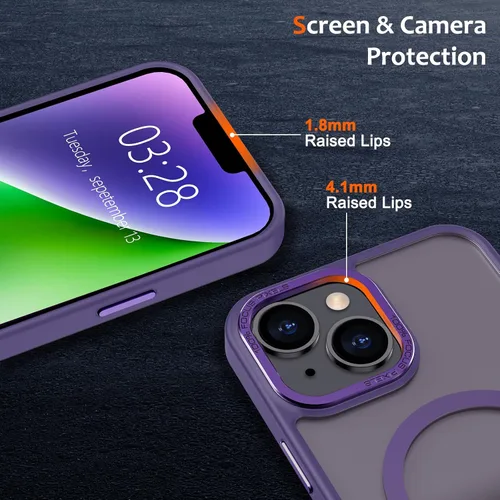 Vista 295 de Anuck - Funda magnética para iPhone 11 compatible con MagSafe, carcasa trasera mate translúcida dura, borde de TPU, delgada, resistente a impactos