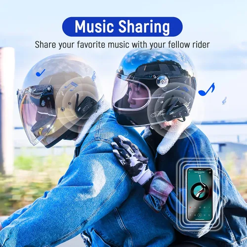 Vista 4 de LEXIN MeshCom - Auriculares Bluetooth para motocicleta, sistema de comunicación de malla para 24 conductores, intercomunicador de casco