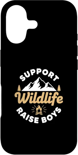 Vista 32 de Parent Support Wildlife Raise Boys - Mom Dad Outdoors Case for iPhone 16