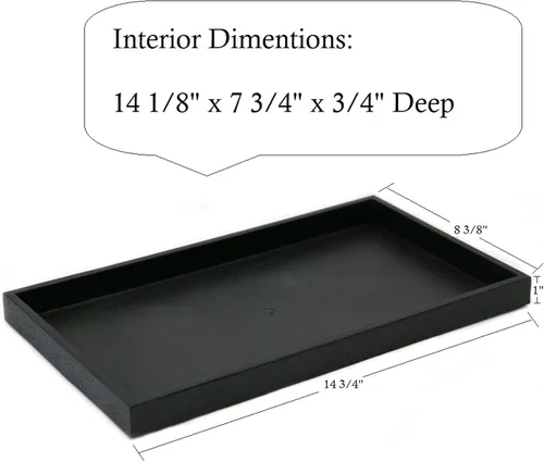 Vista 3 de N N'icePackaging Bandeja de plástico negro de 6 unidades 14.75 x 8.25 x 1 pulgada Para