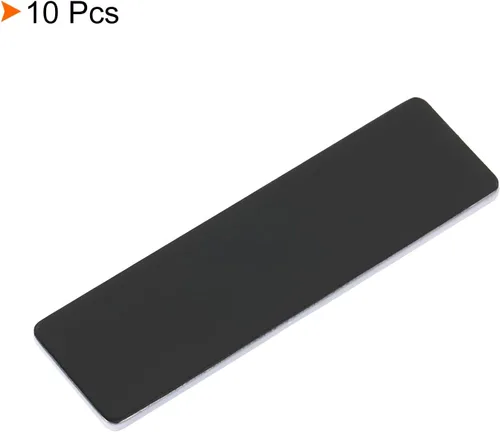 Vista 3 de PATIKIL 2.73 x 0.78 pulgadas, 10 etiquetas de metal para nombre, esquinas redondas con alfiler, etiqueta de nombre personalizada para oficina, Negro