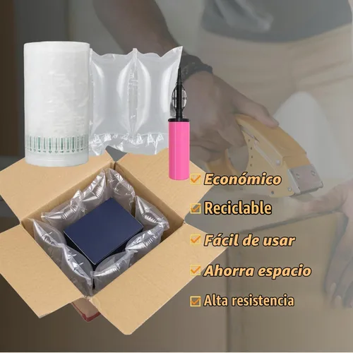 Vista 3 de Almohadas de aire para envío con bomba de embalaje, bolsas de aire, 200 unidades inflables, suministros de envío, relleno de caja