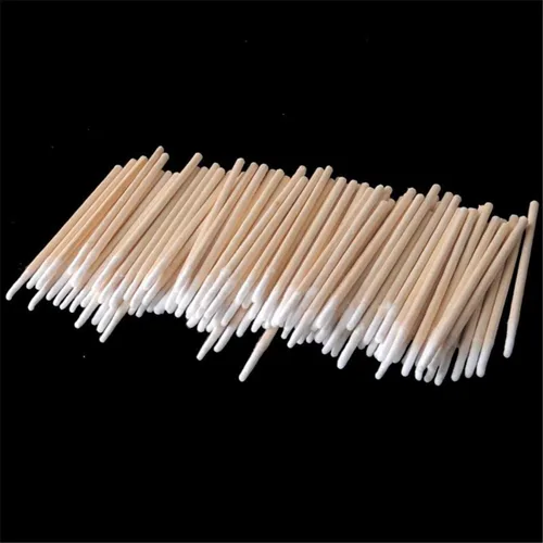 Vista 5 de 100 Uds hisopos de algodón puntiagudos mango de madera maquillaje salud médica oído joyería limpia palos brotes consejos