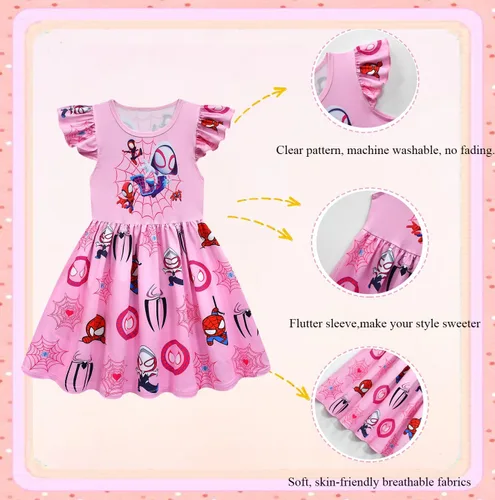 Vista 2 de Aurora Breeze Vestido de dibujos animados para niñas, vestido de disfraz para el día de San Valentín