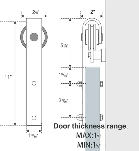 Vista 5 de TSMST Kit de herrajes para puerta de granero de 6 pies, riel de puerta corredera resistente para puerta de madera individual de 36 pulgadas, fácil