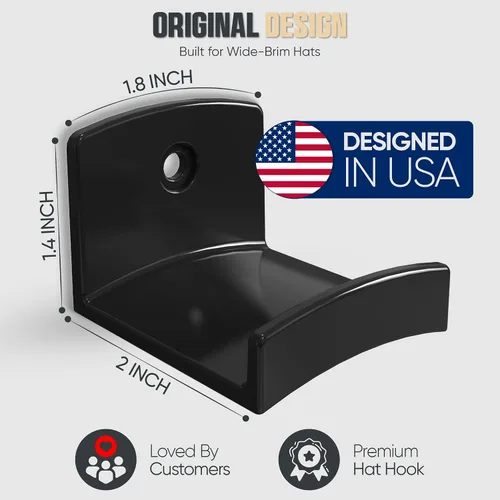 Vista 5 de Modern JP - Ganchos adhesivos para colgar sombreros en la pared (6 unidades) - Perchero para sombreros de vaquero, organizador para sombreros de ala