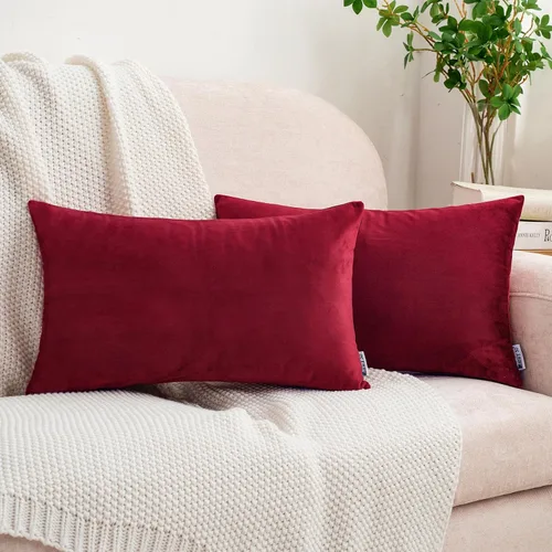 Vista 41 de HWY 50 fundas de almohada decorativas de terciopelo sólido para sofá, sala de estar. Ambar