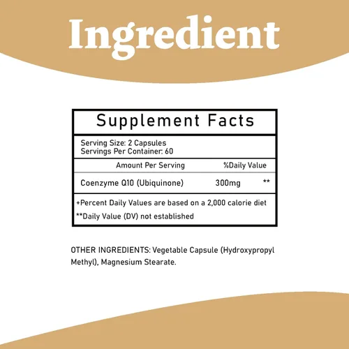 Vista 2 de CoQ10 300mg - 120 cápsulas - Alta absorción - Sin OMG - Sin gluten - Coenzima Q10 - Cápsulas CoQ10