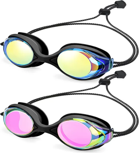Vista 14 de Vvinca Kids Swim Goggles with Bungee Strap，Quick Adjust Kids Goggles 3-14