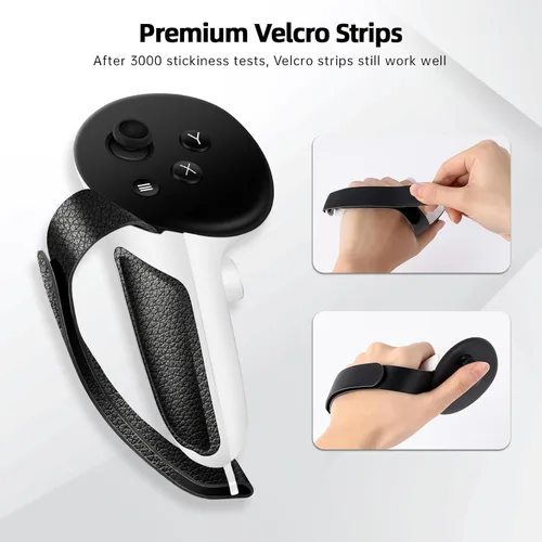 Vista 7 de Controller Grips Compatible with MetaOculus Quest 3 Accessories,Non-Slip Handle Cover, Grips Cover with Adjustable Knuckle Straps,Fit Official
