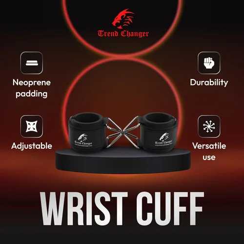 Vista 6 de Soporte de muñequera – Accesorios de cable para entrenamiento de máquina de gimnasio, correas de muñeca ajustables para levantamiento de pesas