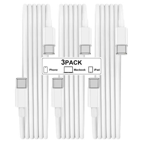 Vista 7 de Cable USB A a USB C para iPhone15, paquete de 2 [3 pies + 6 pies] Carplay cable de carga rápida para iPhone 17/16/15 Pro Max/Plus, iPad Pro