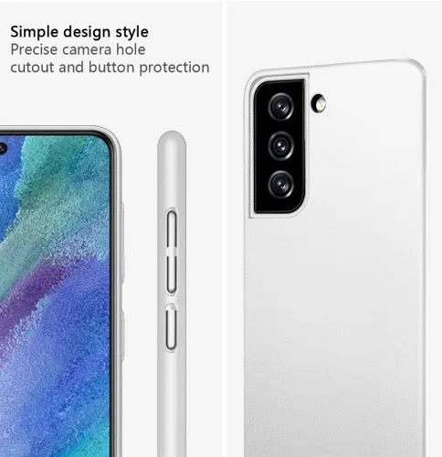 Vista 4 de Bastmei Funda para Samsung Galaxy S21 FE 5G, extremadamente ligera, ultra ligera, súper delgada, protección de cámara, carcasa de PC dura