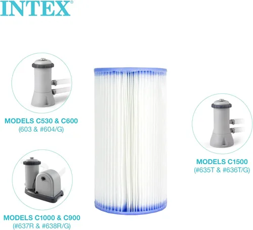 Vista 3 de Intex 29000E Bombas de filtro de cartucho de filtro de piscina tipo A - Fácil de limpiar - Papel Dacron - Filtración eficiente - Paquete individual