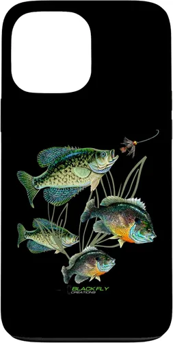 Vista 24 de Crappie Bluegill Fishing Phone Covers Black Fly Case for iPhone 17