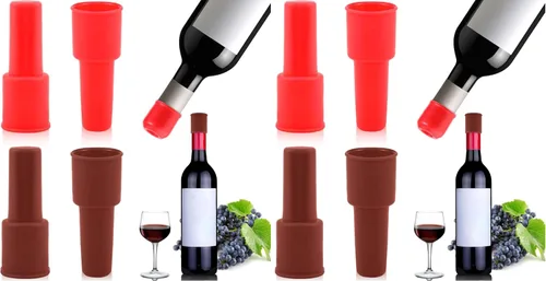 Vista 9 de Vodolo Tapón de Vino de Silicona, 4 piezas Sellador Reutilizable e Indestructible para Botellas de Vidrio, Tapones de Vino, Tapón de Vino, Tapón
