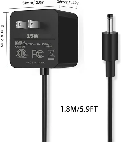 Vista 5 de Adaptador de corriente Alexa de 15 W de repuesto para Echo Dot de 3ª generación, Echo Dot 4ª generación, Echo Dot 5ª generación, Echo Dot Kids