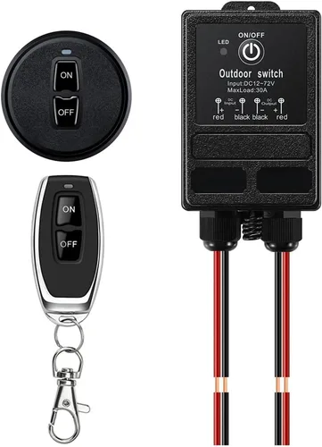 Vista 7 de Interruptor de control remoto inalámbrico de 12 voltios con conector SAE, interruptor remoto inalámbrico impermeable de largo alcance de 328 pies