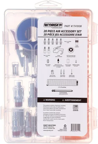 Vista 5 de 1/4" NPT kit de accesorios - 20 unidades, kit de herramientas para manguera de compresor de aire con manguera con bobina/pistola de aire/manómetro