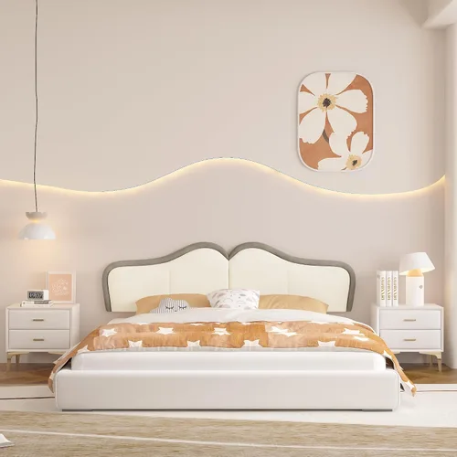 Vista 2 de BSHOMGI Cabeceras tamaño King para paneles de cabecera de cama ajustables, cabeceras tapizadas de terciopelo de cama con canal vertical, moderno