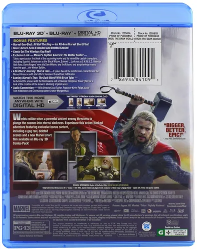 Vista 2 de Thor The Dark World 2-Disc 3D Blu-ray Blu-ray Digital HD