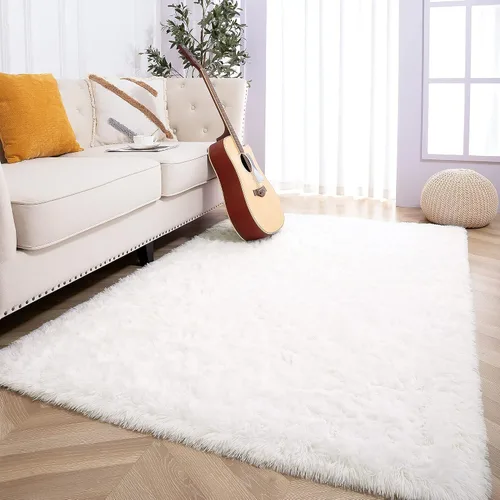 Vista 42 de Foxmas Alfombras de Área Suaves y Esponjosas para Dormitorio, Habitación de los Niños, Alfombra de Guardería de Felpa Peluda, Alfombras Peludas