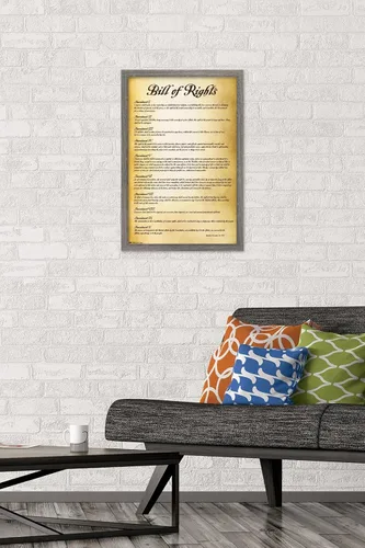 Vista 2 de Trends International The United States of America - Póster de pared de Carta de Derechos, 14.725 x 22.375 pulgadas, versión enmarcada de madera
