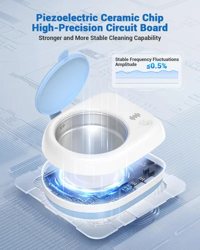 Vista 3 de Máquina limpiadora ultrasónica recargable de retenedores 50 kHz 1.9 pulgadas ultrafina portátil Alineadores de protección nocturna Joyería 6