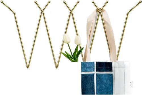 Vista 6 de Ganchos de pared para colgar abrigos, ganchos decorativos para el hogar, ganchos modernos (color estilo 2)
