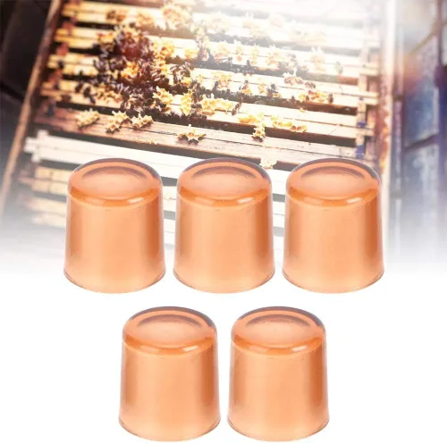 Vista 3 de TOPINCN 500pcs Queen Cría Celular Copa Plástico Marrón Celda Copas Crianza Abeja Miel Suministros de Apicultura