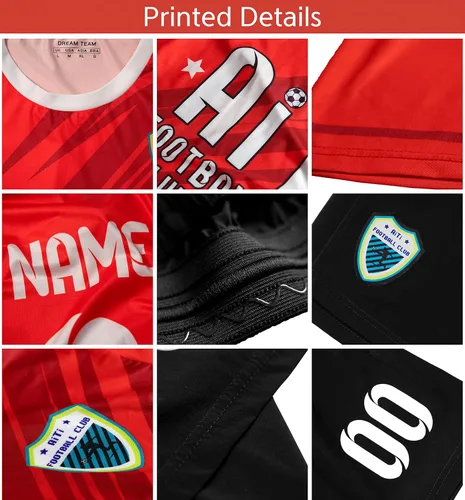 Vista 6 de Jersey de fútbol personalizado degradado con pantalones cortos Número de nombre impreso Entrenamiento deportivo Uniformes de gran
