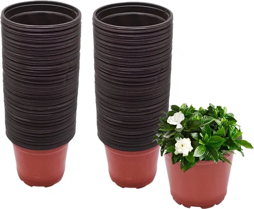 Vista 8 de 100 macetas de plástico para vivero, macetas de plástico reutilizables para suculentas, plántulas, esquejes, trasplante, plántulas con agujeros