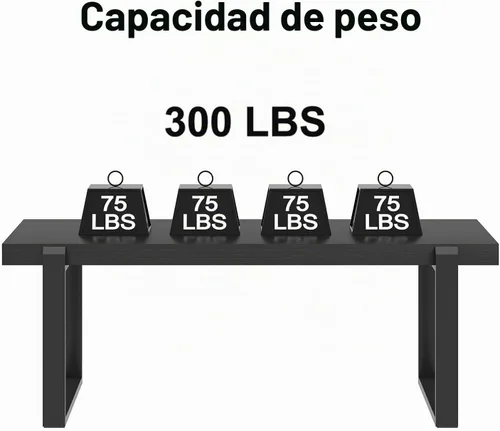 Vista 7 de FOLUBAN Mesa de café negra, mesa central moderna de madera y metal industrial, mesa rectangular de cóctel y té para sala de estar, 47 pulgadas