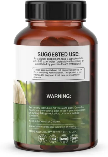 Vista 6 de Extracto de hongo melena de león - 240 cápsulas vegetarianas - 4,200 mg - Suplemento sin OMG